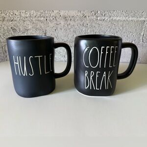 Rae Dunn “HUSTLE” & “COFFEE BREAK” Matte Black Mugs – Modern Rae Dunn Set
